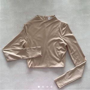 Meshki Nude Long sleeve Crop Top